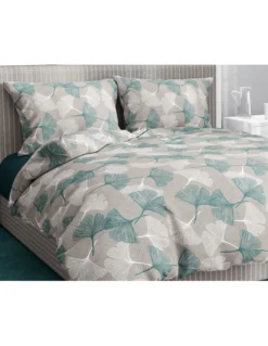 Completo Lenzuola Invernale Flanella Petali Verde - Cotone Felpato Anti-Pilling - Made in Italy