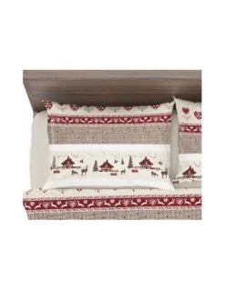Completo Lenzuola Invernale Flanella Valbadia Tirolese - Puro Cotone Felpato Anti-Pilling - Made in Italy