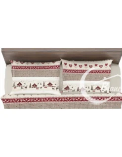 Completo Lenzuola Invernale Flanella Valbadia Tirolese - Puro Cotone Felpato Anti-Pilling - Made in Italy