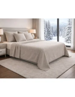 Completo Lenzuola Invernale Flanella Boy Beige - Cotone Felpato Anti-Pilling - Made in Italy