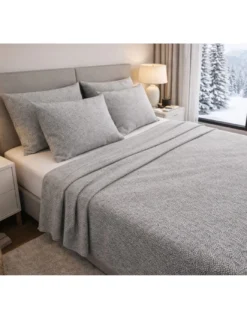 Completo Lenzuola Invernale Flanella Boy Grigio - Cotone Felpato Anti-Pilling - Made in Italy