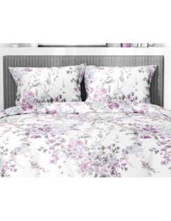 Completo Lenzuola Invernale Flanella Fiore Dipinto Rosa - Cotone Felpato Anti-Pilling - Made in Italy