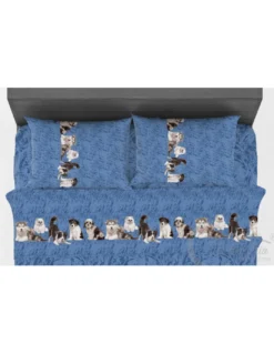 COMPLETO lenzuola LENZUOLO Amici CANI e GATTI in Puro Cotone Made in Italy