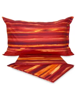 COMPLETO lenzuola LENZUOLO sfumato MODERNO RIO ARANCIO in puro cotone