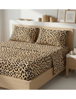 Completo Lenzuola Letto Safari Leopardato 100% Cotone Made in Italy – Sotto con Angoli H 25 cm