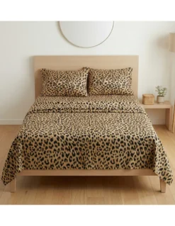 Completo Lenzuola Letto Safari Leopardato 100% Cotone Made in Italy – Sotto con Angoli H 25 cm