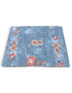 Completo Lenzuola Matrimoniale MAXI Fior di Perla Azzurro 100% Cotone – Fantasia Floreale, Sotto con Angoli