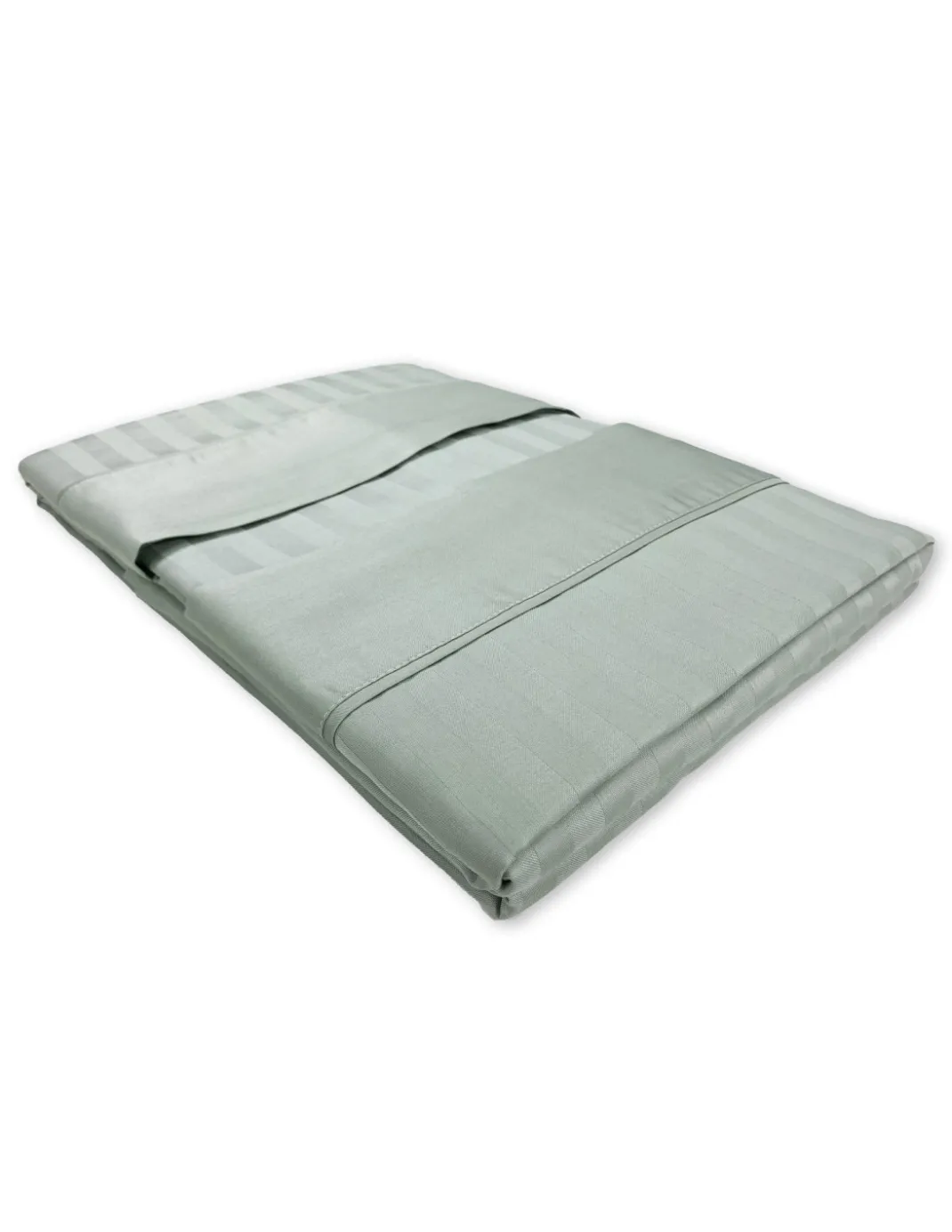 Completo Lenzuola Matrimoniali Cotone Verde Salvia Levante, Set Lenzuola Letto Matrimoniale, Raso Puro Cotone Rigato
