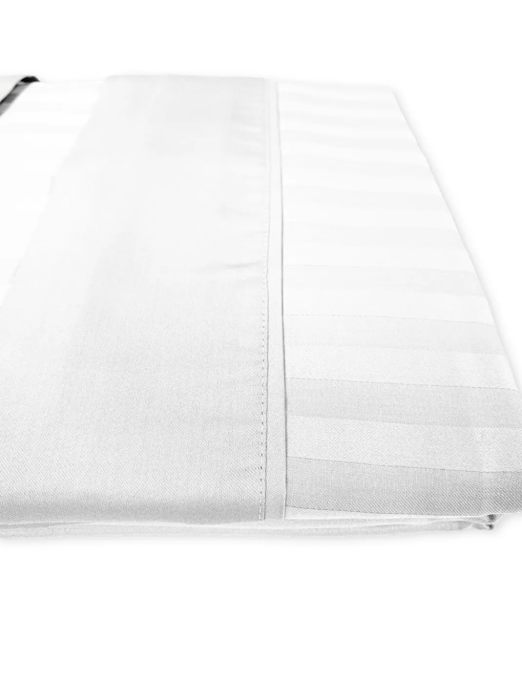 Completo Lenzuola Matrimoniali Cotone Bianco Levante, Set Lenzuola Letto Matrimoniale, Raso Puro Cotone Rigato