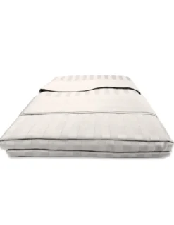 Completo Lenzuola Matrimoniali Cotone Grigio Chiaro Levante, Set Lenzuola Letto Matrimoniale, Raso Puro Cotone Rigato