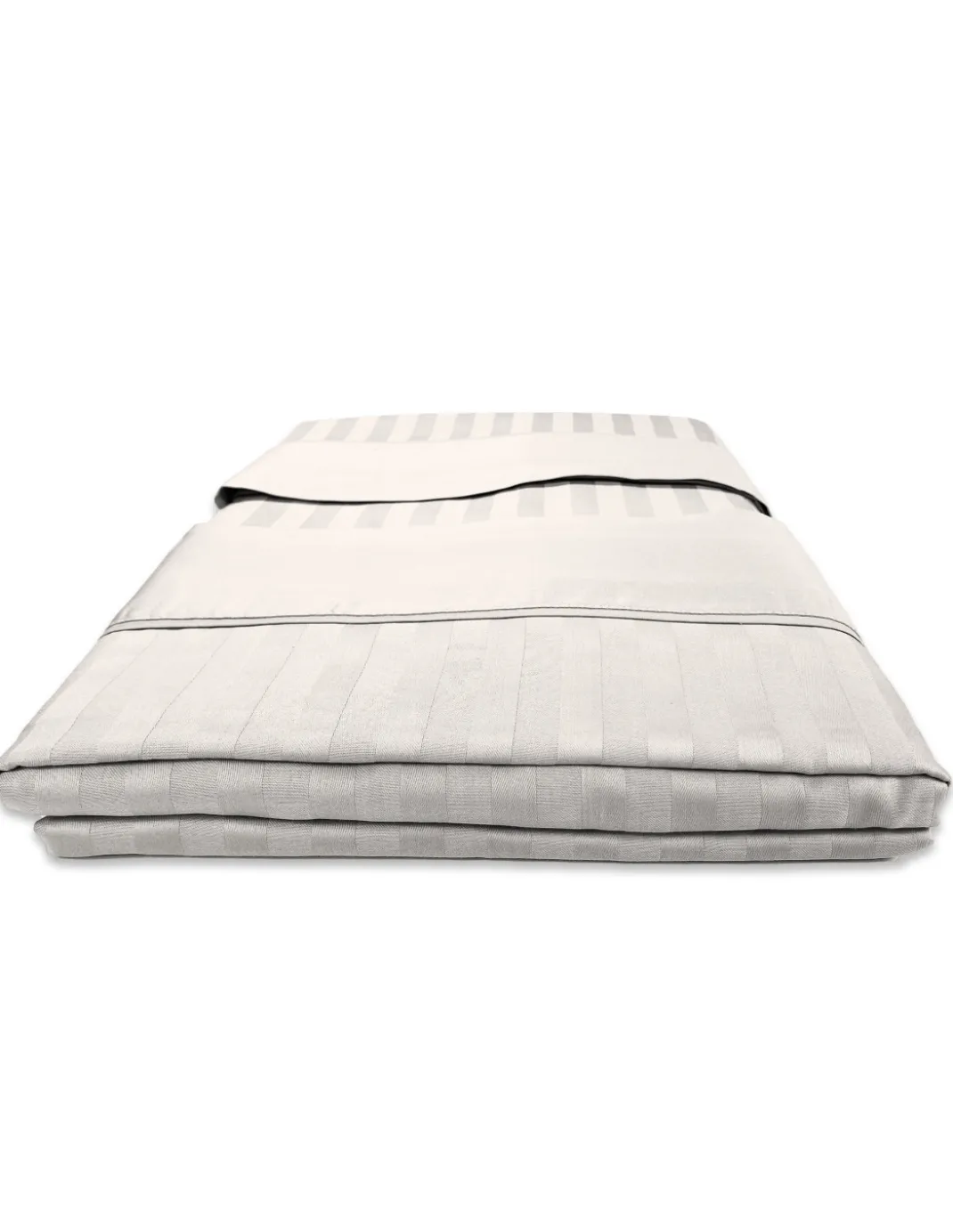 Completo Lenzuola Matrimoniali Cotone Grigio Chiaro Levante, Set Lenzuola Letto Matrimoniale, Raso Puro Cotone Rigato