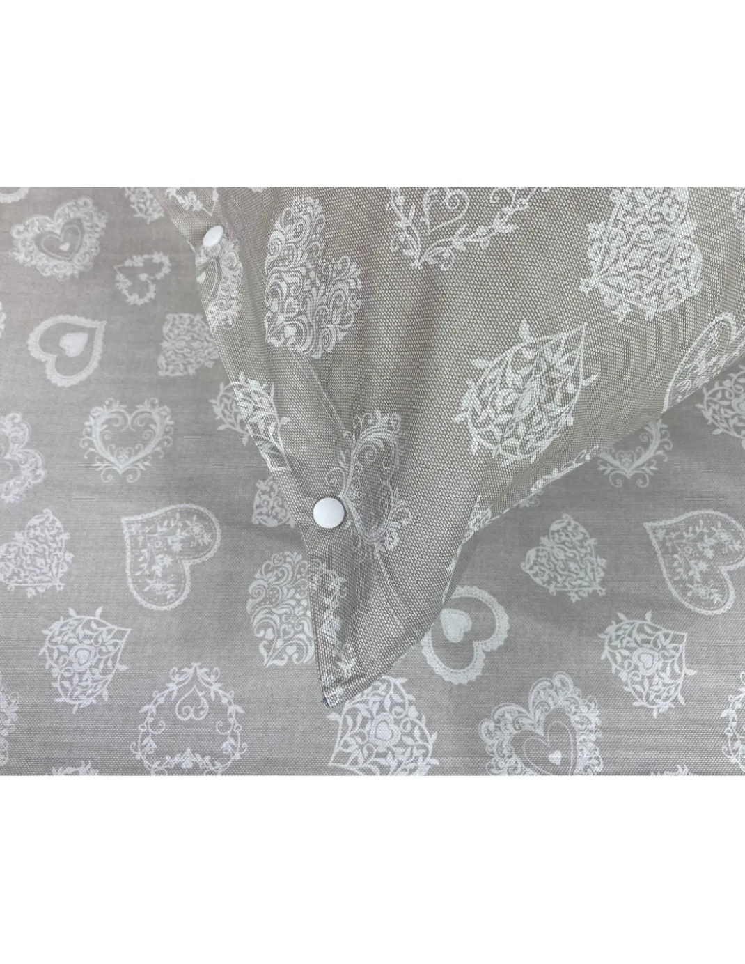 COMPLETO lenzuola MIROS cuore BIANCO in puro cotone stile TIROLESE