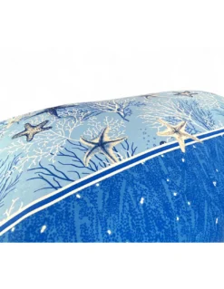 Completo Lenzuola Stelle Marine Blu – Motivo Coralli e Stelle – 100% Cotone – Made in Italy, Lavabile