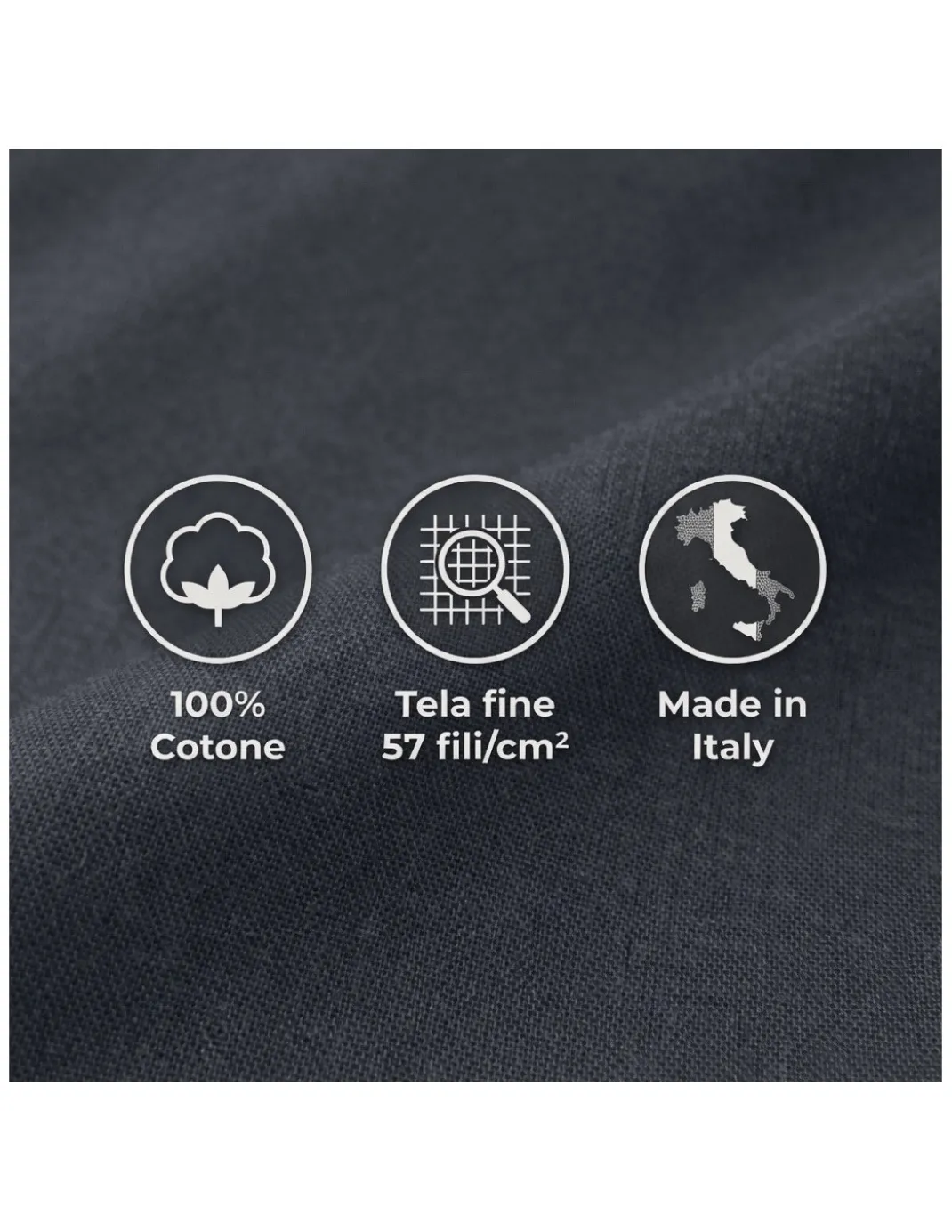Completo Lenzuola Strong Grigio Piombo 100% Cotone, Set Letto Tinta Unita Lavabile, Morbido, Confortevole, Made in Italy