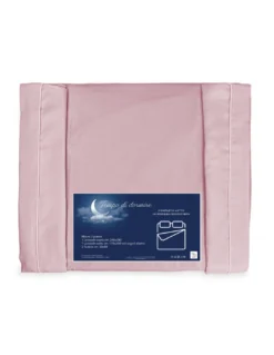 COMPLETO LENZUOLO in morbida microfibra TINTA unita ROSA Matrimoniale 2 PIAZZE no stiro