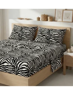 Completo LENZUOLO Lenzuola ZEBRATO Bianco e Nero SEXI in Puro cotone Made in Italy