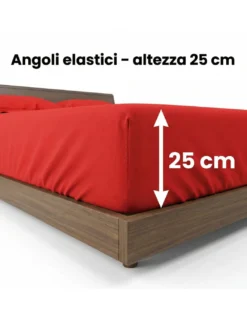 COMPLETO lenzuolo STRONG LENZUOLA tinta unita ROSSO puro COTONE Made in Italy