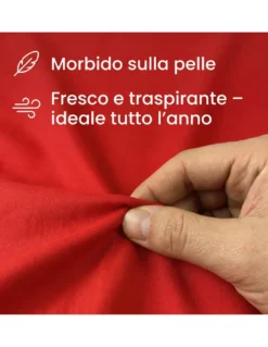 COMPLETO lenzuolo STRONG LENZUOLA tinta unita ROSSO puro COTONE Made in Italy