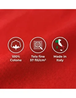 COMPLETO lenzuolo STRONG LENZUOLA tinta unita ROSSO puro COTONE Made in Italy