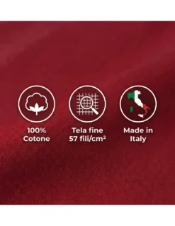 COMPLETO lenzuolo STRONG LENZUOLA tinta unita BORDEAUX puro COTONE Made in Italy