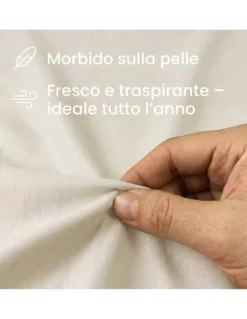 COMPLETO lenzuolo STRONG LENZUOLA tinta unita PANNA puro COTONE Made in Italy