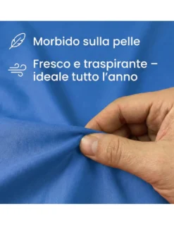 COMPLETO lenzuolo STRONG LENZUOLA tinta unita BLUETTE puro COTONE Made in Italy