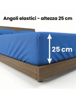 COMPLETO lenzuolo STRONG LENZUOLA tinta unita BLUETTE puro COTONE Made in Italy