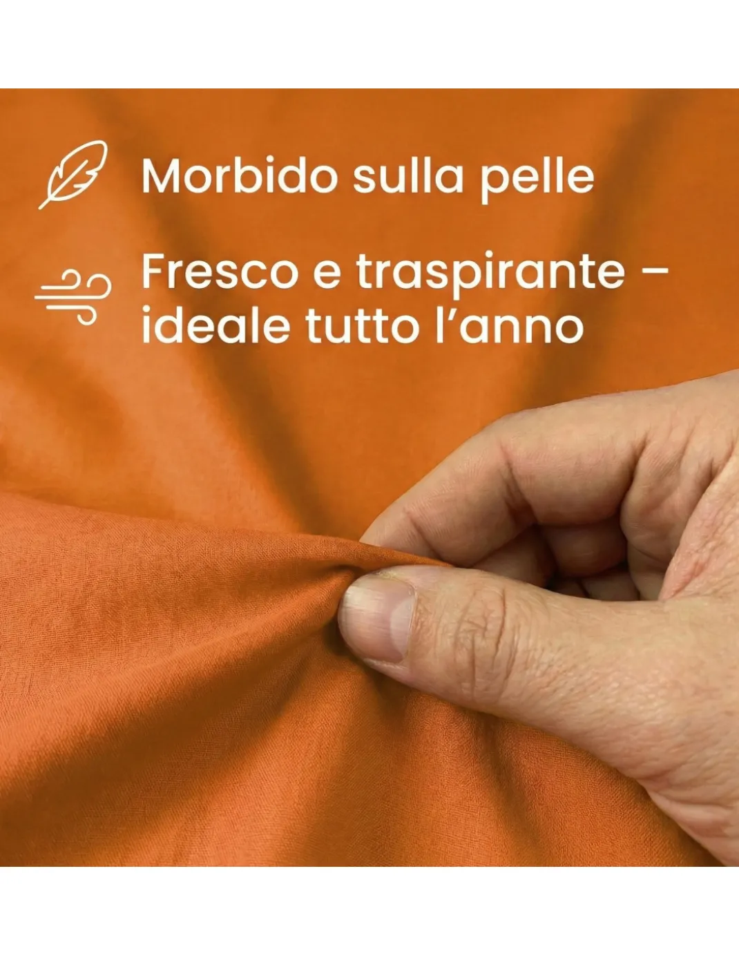 COMPLETO lenzuolo STRONG LENZUOLA tinta unita ARANCIO puro COTONE Made in Italy