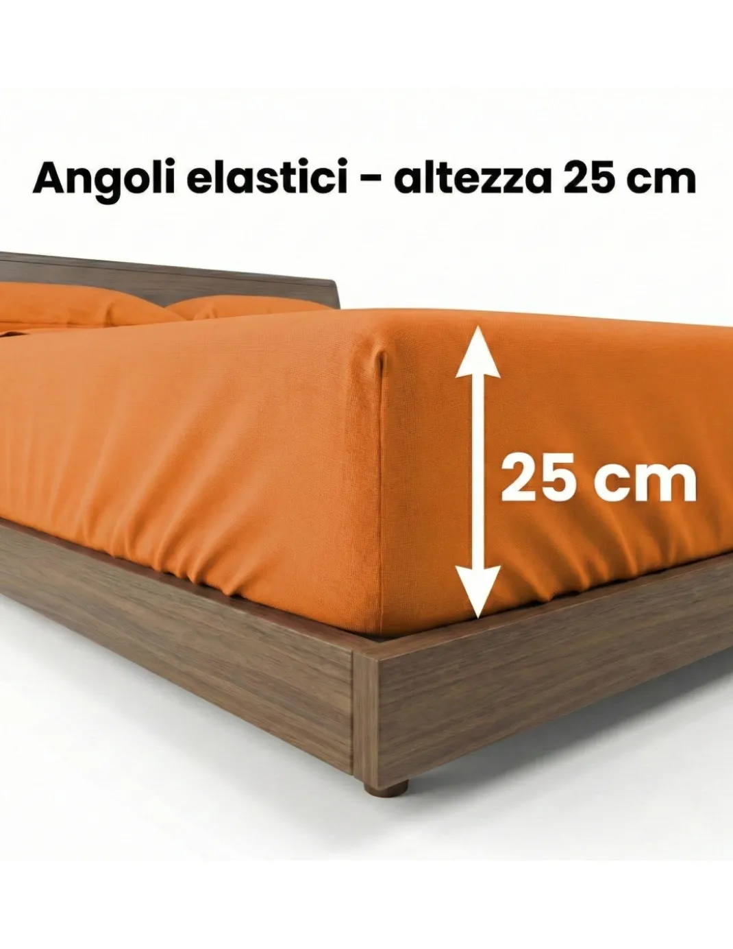 COMPLETO lenzuolo STRONG LENZUOLA tinta unita ARANCIO puro COTONE Made in Italy