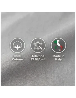 COMPLETO lenzuolo STRONG LENZUOLA tinta unita GRIGIO puro COTONE Made in Italy