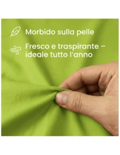 COMPLETO lenzuolo STRONG LENZUOLA tinta unita VERDE ACIDO puro COTONE Made in Italy