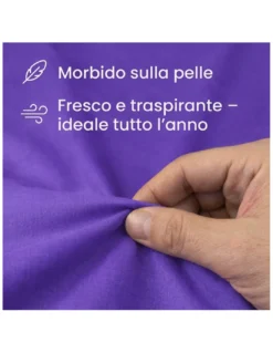COMPLETO lenzuolo STRONG LENZUOLA tinta unita VIOLA puro COTONE Made in Italy