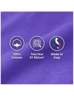 COMPLETO lenzuolo STRONG LENZUOLA tinta unita VIOLA puro COTONE Made in Italy