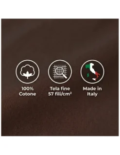 COMPLETO lenzuolo STRONG LENZUOLA tinta unita MARRONE puro COTONE Made in Italy
