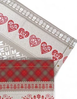 COMPLETO lenzuolo TIROLESE dis. Mezzenile in puro cotone Made in Italy