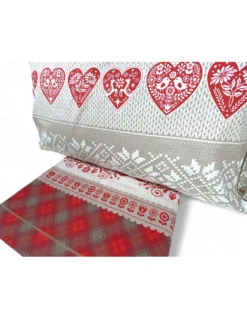COMPLETO lenzuolo TIROLESE dis. Mezzenile in puro cotone Made in Italy