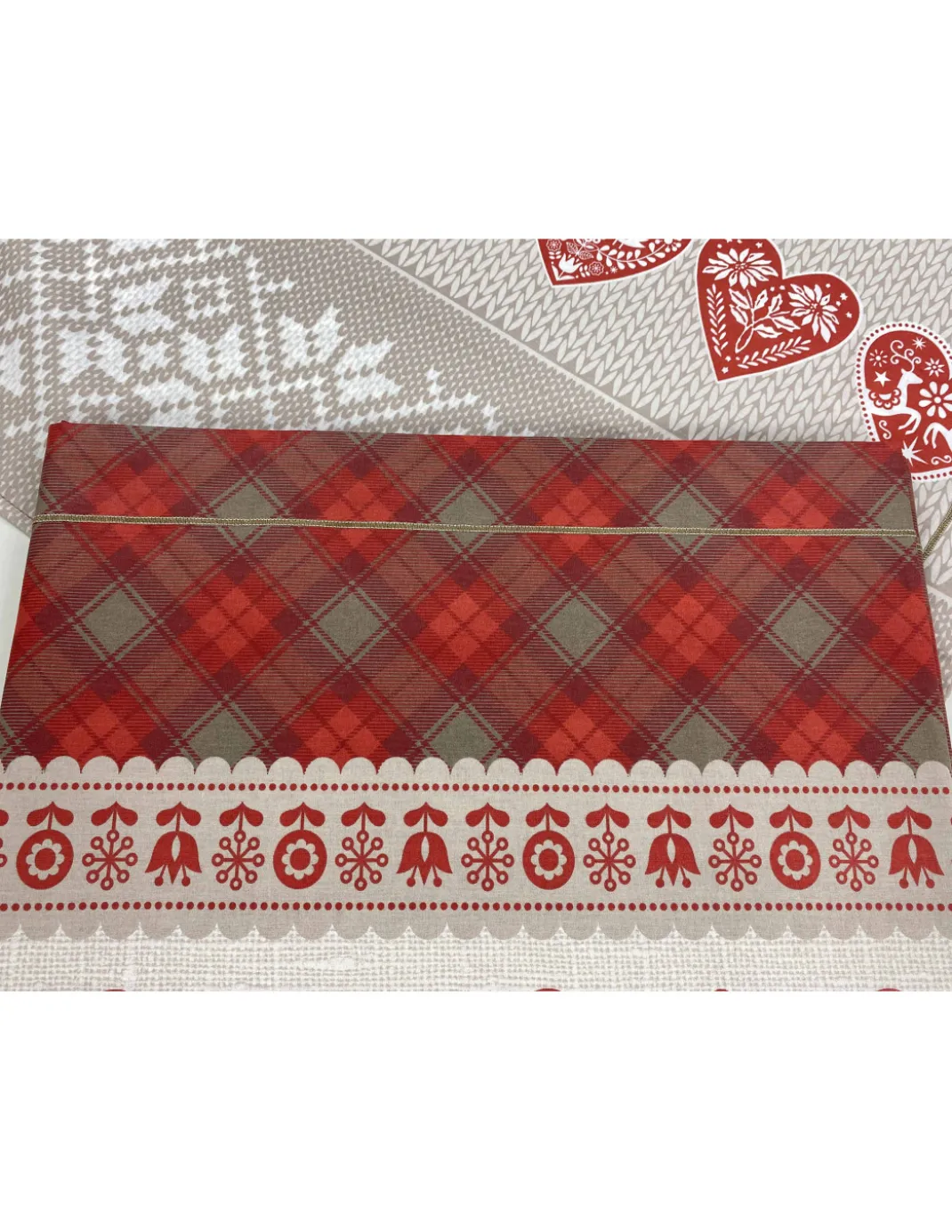 COMPLETO lenzuolo TIROLESE dis. Mezzenile in puro cotone Made in Italy