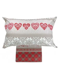 COMPLETO lenzuolo TIROLESE dis. Mezzenile in puro cotone Made in Italy