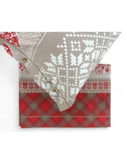 COMPLETO lenzuolo TIROLESE dis. Mezzenile in puro cotone Made in Italy