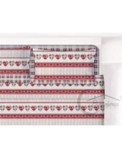 COMPLETO lenzuolo TIROLESE dis. BALME in puro cotone Made in Italy
