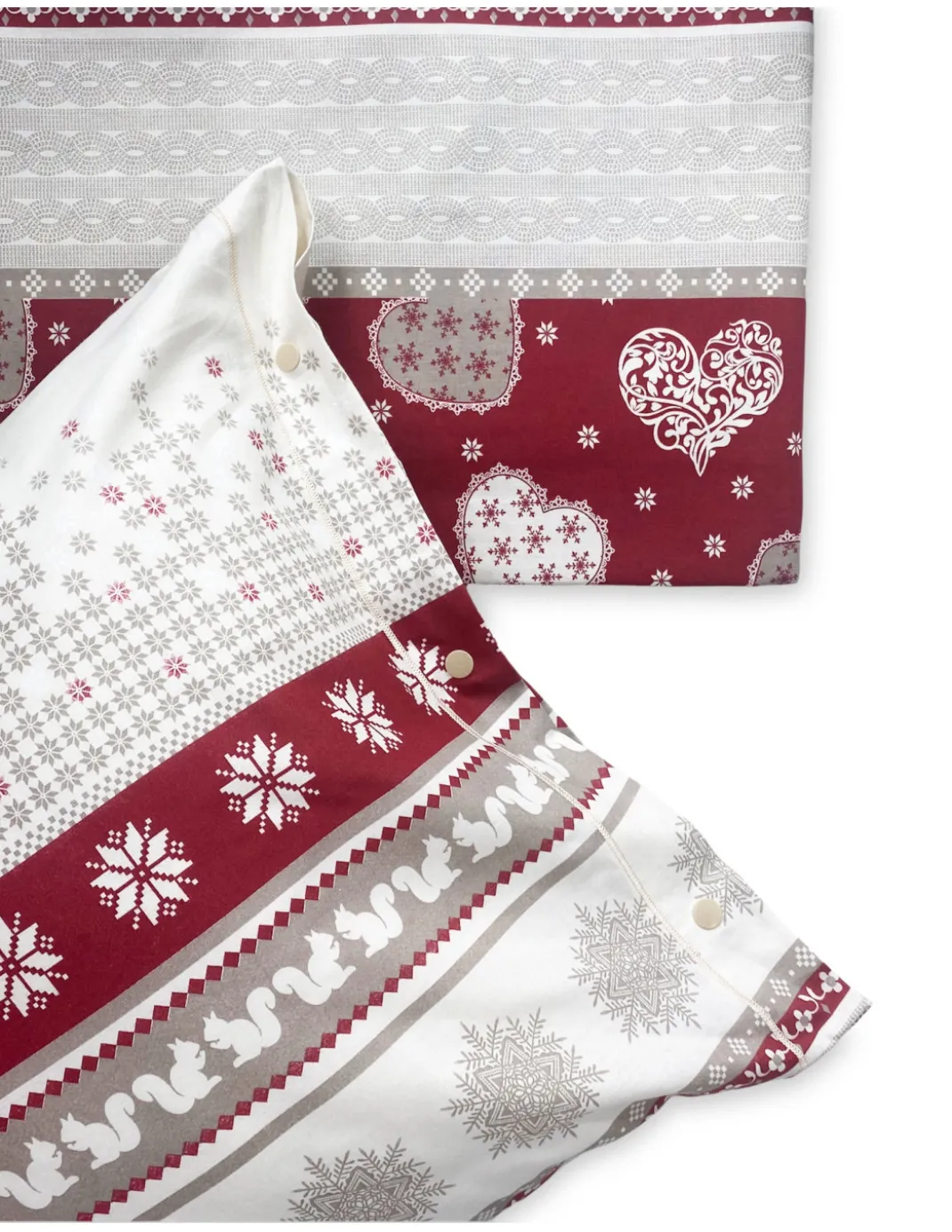 COMPLETO lenzuolo TIROLESE dis. CORVARA in puro cotone Made in Italy
