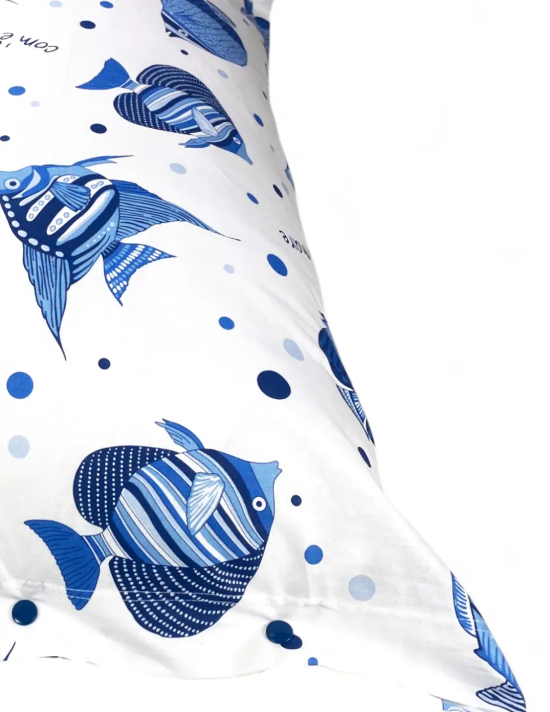 Completo Letto Cotone “Com’è Profondo il Mare” - Lenzuola Estive con Pesci Blu - Design Marinaro Made in Italy