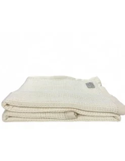 Coperta baby lana Merino & Kashmir nido d’ape – anti-pilling, Made in Italy, per culla navicella carrozzina lettino