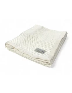 Coperta baby lana Merino & Kashmir nido d’ape – anti-pilling, Made in Italy, per culla navicella carrozzina lettino