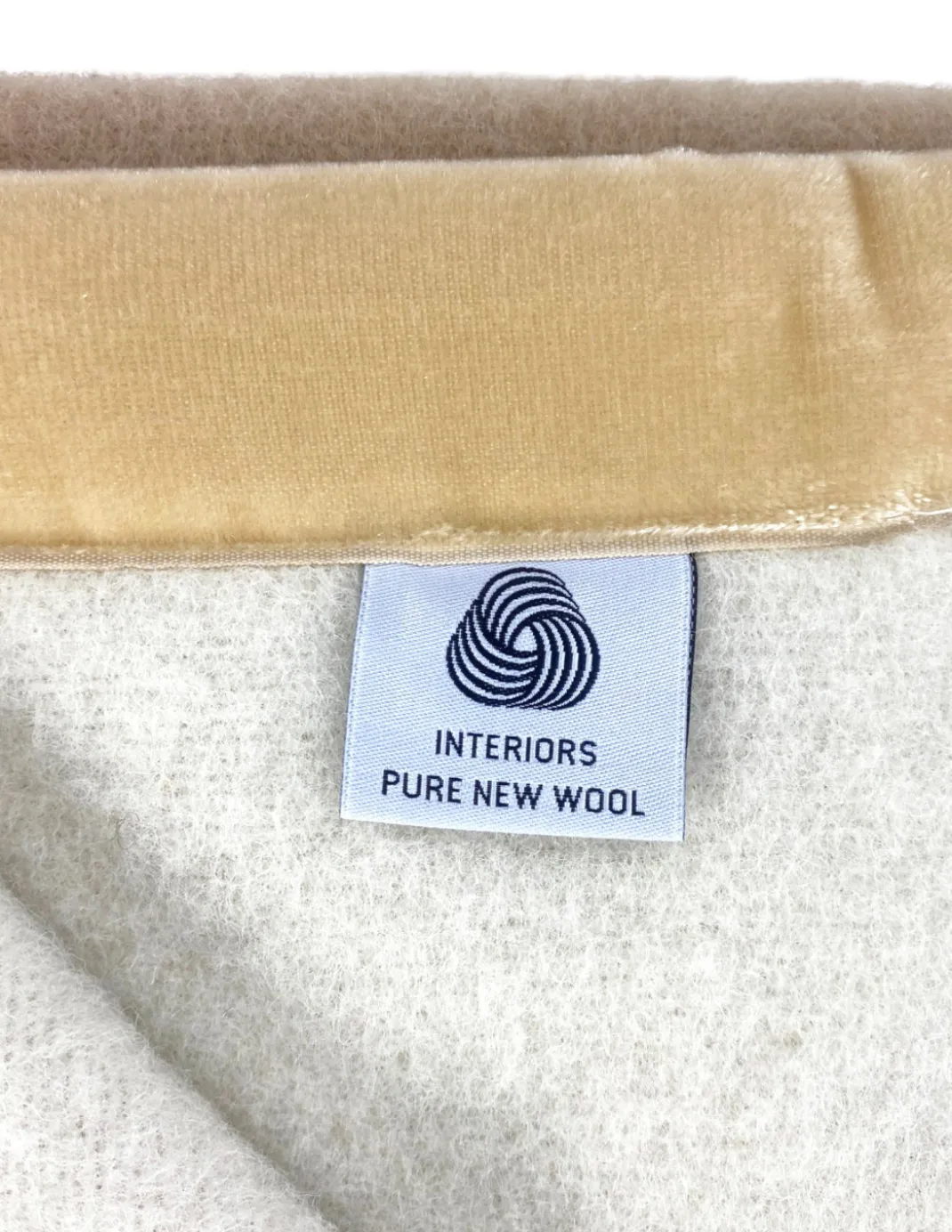 COPERTA BICOLOR in vera pura LANA vergine morbida e calda Beige