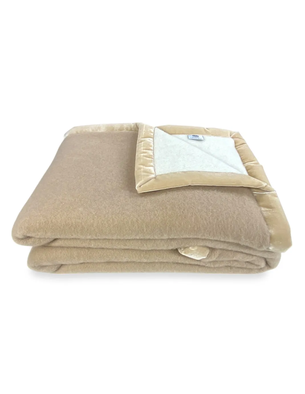 COPERTA BICOLOR in vera pura LANA vergine morbida e calda Beige