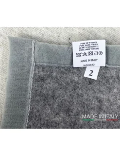 COPERTA BICOLOR in vera pura LANA vergine morbida e calda GRIGIO Melange