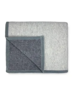 COPERTA BICOLOR in vera pura LANA vergine morbida e calda GRIGIO Melange