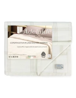 Coperta Estiva Adelaide in Lana Merino e Kashmir – Leggera, Traspirante, Antipilling – Made in Italy, Mezza Stagione