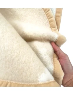 Coperta Flower in 100% Pura Lana Morbida e Calda con Bordino in Velluto - Comfort ed Eleganza, Design Classico - Made in Italy